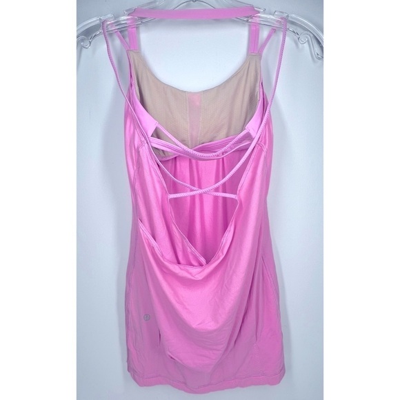 Lululemon Open Back Flawy Tank w/ Sports Bra 4 Pink - Picture 6 of 13